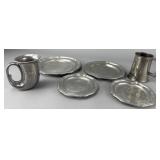 Metal Pitcher and Plate Set