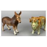 Ceramic Donkey and Ram Figurines