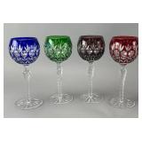 Colored Crystal Wine Glasses, Set of 4