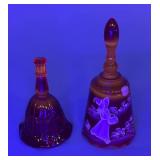 Fenton Cadmium Red Glass Bells
