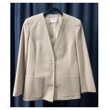 Tan Jay Beige Wool Blend Blazer