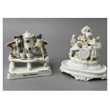 Porcelain Figurine Set with Cats and Woman