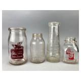 Set of Four Vintage Glass Jars