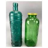 Pair of Green Glass Bottles