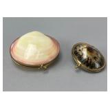 Shell-Shaped Decorative Boxes, Pair