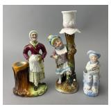 Ceramic Figurine Group with Candle Holder