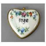 B. Altman Limoges Porcelain Heart Pendant