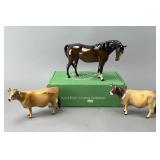 Beswick Ceramic Horse and Cow Sculptures