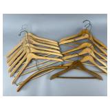 Assorted Wooden Hangers with Metal Hooks