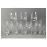 Set of 12 Diamond Cut Whiskey Glasses
