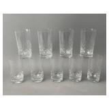 Set of 9 Cut Glass Tumblers