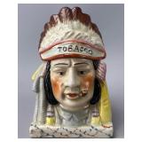 Ceramic Tobacco Jar Native American Figure