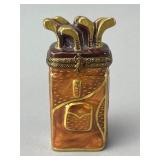 Limoges Golf Club Lid Porcelain Container