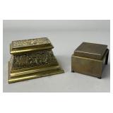 Grouping of Two Brass Boxes with Inserts