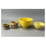 Yellow Ceramic Mixing Bowls, Set of 4