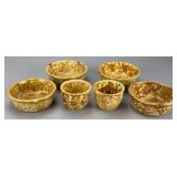 Set of Six Marbled Ceramic Bowls, approx. 5 inches