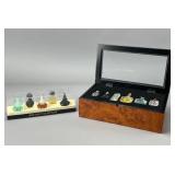 Miniature Perfume Bottle Sets in Wood and Acrylic