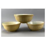 Yellowware Ceramic Mixing Bowls, Set of 3