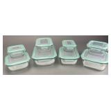 Glass Storage Containers, 8 Piece Set, 8" long
