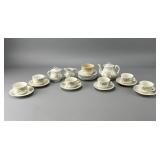 Ceramic Tea Service with Floral Decoration