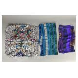 3 Patterned Silk Scarfs