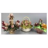 Nuova Capodimonte Ceramic Flower Arrangements