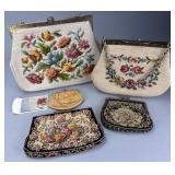 Assorted Floral Needlework Purses