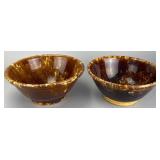 Art Pottery Bowls with Marbled Glaze