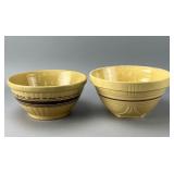 Yellow Ceramic Mixing Bowls, Marked 
