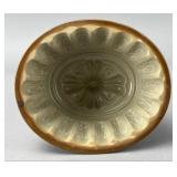 Two-Tone Ceramic Bowl with Pedestal Base