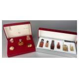 Two Sets of Miniature Perfume Bottles