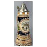German Ceramic Beer Stein, 10.5 Inches Tall