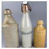 Group of Three Stoneware Bottles