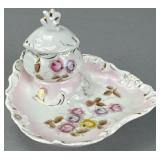 Porcelain Inkstand with Scalloped Tray