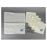 Set of 6 Linen Napkins and Painted Napkin Rings