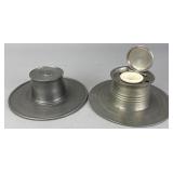 Carrington & Co. Pewter Inkwell Pair