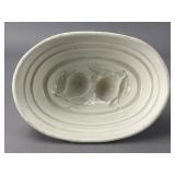 Oval Ceramic Bowl with Fruit Decoration