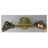 Set of Three Antique Inkwells