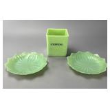 Green Glass Cereal Container Set