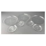 Clear Glass Leaf Pattern Plates