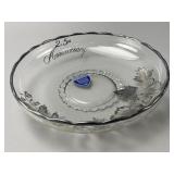 Rockwell Glass Bowl with Silver Decor