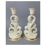 Lenox Ceramic Candlestick Pair
