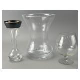 Clear Glass Vase with Flared Top