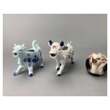 Ceramic Cow-Shaped Creamers, Set of 3