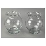 Pair of Clear Glass Vases