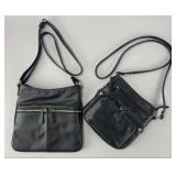 Two Black Leather Crossbody Bags