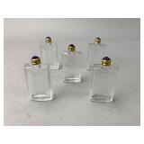 Set of Glass Bottles with Gold Caps
