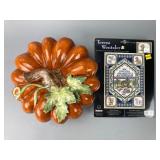 Ceramic Pumpkin Container with Lid
