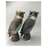 Pair of Plastic Owl Decoys