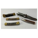 Buck Knife Set with Leather Sheath